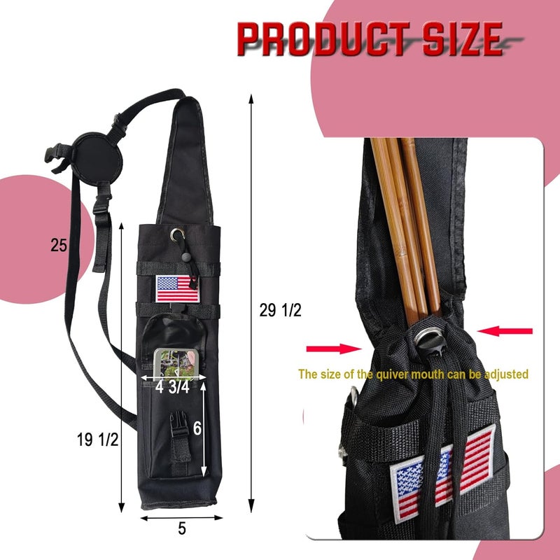 e5e10 Quiver for Arrows & Hip Quivers for Archery - Quiver with Drawstring Top Closure, Dual Shoulder or Hip Hanged - Pocket Quiver for Archery (Back) - Image 2
